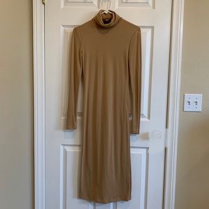 Turtle neck, long sleeve, midi dress